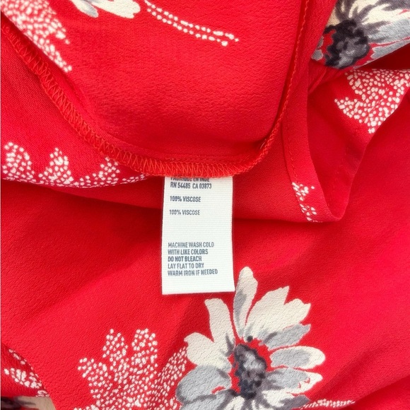 American Eagle Outfitters red floral dress size 6 - Picture 7 of 7